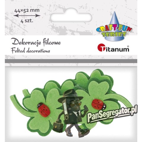 Filcowe KONICZYNKI z drewnianą biedronką 4szt. 399123 TITANUM