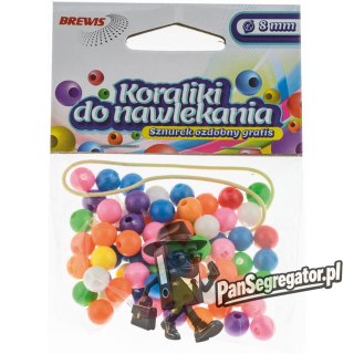 Koraliki do nawlekania 8mm mix kolorów K8-10MIX BREWIS
