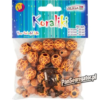 Koraliki plastikowe z wzorem mix 60szt. PJ-0590 ALIGA