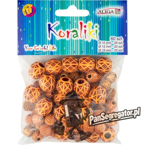 Koraliki plastikowe z wzorem mix 60szt. PJ-0590 ALIGA