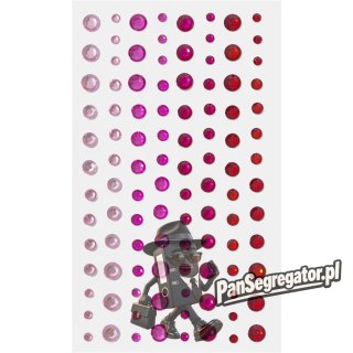 Kryształki samoprzylepne 3-6mm czerwone (104szt.) 251110 Galeria Papieru