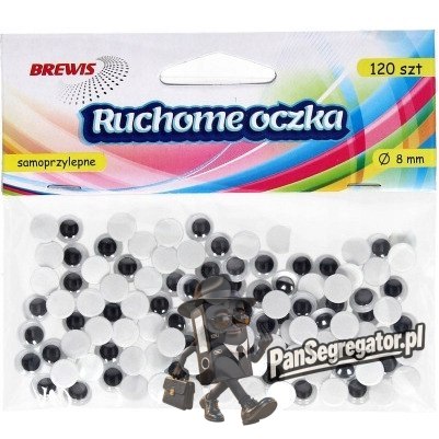 Oczka ruchome okrągłe 8mm (120) samoprzylepne Ro2 BREWIS