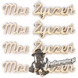 Ozdoby drewniane MOC ŻYCZEŃ (4szt.) 253016 Galeria Papieru