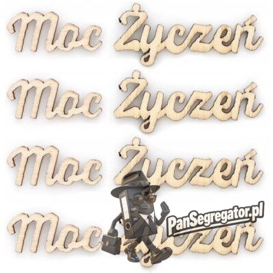 Ozdoby drewniane MOC ŻYCZEŃ (4szt.) 253016 Galeria Papieru