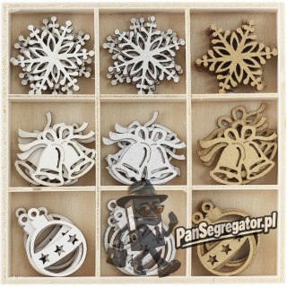 Ozdoby drewniane ŚWIĘTA 2 pudełko 45 szt. 253029 Galeria Papieru