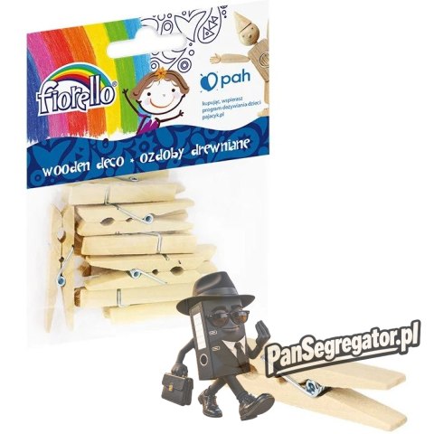 Ozdoby drewniene FIORELLO GR-WD645 spinacz duży (12) 170-2518
