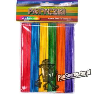 Patyczki 6 kolorów 150 x18x1,6mm (60szt.) PK-3335 ALIGA