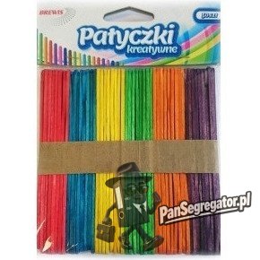 Patyczki kreatywne drewniane 114mm mix kolorów (50 szt.) PKK114 BREWIS