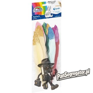 Piórka kolorowe z brokatem 10-15cm (10) GR-FE012 FIORELLO 170-2617