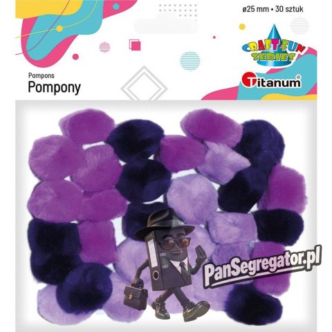 Pompony 25mm tonacja fioletowa (30szt.) 283064 TITANUM