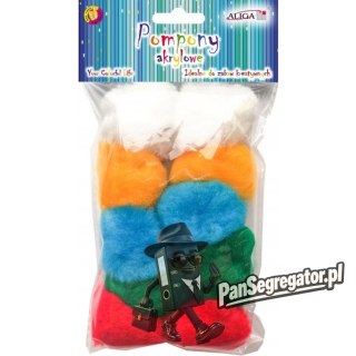 Pompony akrylowe POM-202 mix kolorów (10 szt.) śr. 5 cm ALIGA