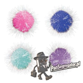 Pompony brokatowe mix 6szt. 4,5cm 462566 TITANUM
