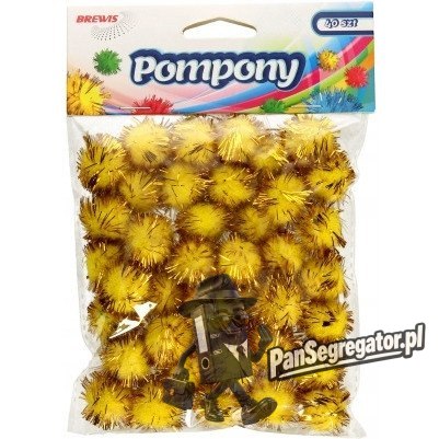 Pompony metaliczne 2cm złote (40 szt.) POM22 BREWIS
