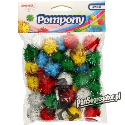 Pompony metaliczne mix kolorów 78sztuk POM05 BREWIS