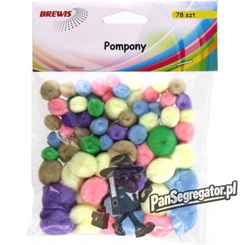 Pompony pastelowe 78 sztuk POM02 BREWIS
