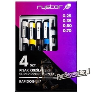 Rapitograf komplet 4sztuki PROFESSIONAL 114-000 RYSTOR