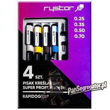 Rapitograf komplet 4sztuki PROFESSIONAL 114-000 RYSTOR