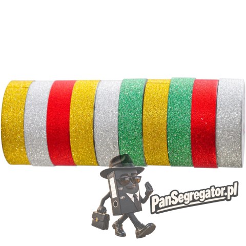 Taśma brokatowa samoprzylepna 12mm x 3m mix 10 kolorów TBS-6854 ALIGA