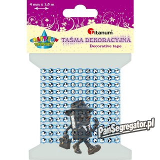 Taśma z kryształkami niebieska 4mm, dł.1,5m 363499 TITANUM