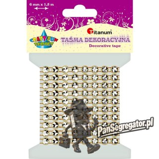 Taśma z kryształkami złota 6mm, dł.1,5m 363492 TITANUM