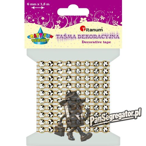 Taśma z kryształkami złota 6mm, dł.1,5m 363492 TITANUM