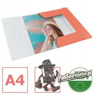 Teczka kartonowa z gumką Colour`Breeze A4 koralowa 628494 ESSELTE