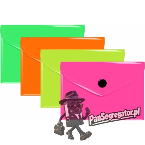 Teczka kopertowa A7 PP neonowa MIX (10szt) TK-NEON-A7 BIURFOL
