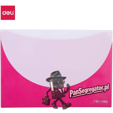 Teczka kopertowa na zatrzask A4 RIO różowa E38977 PINK DELI