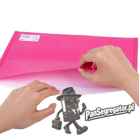 Teczka kopertowa na zatrzask A4 RIO różowa E38977 PINK DELI