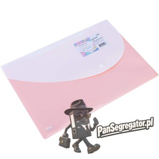 Teczka kopertowa na zatrzask MACARON różowa 5506 PINK DELI