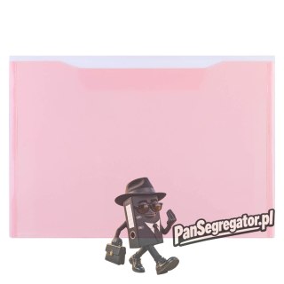 Teczka kopertowa na zatrzask MACARON różowa 5506 PINK DELI