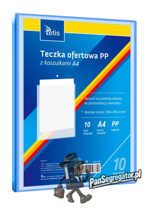 Teczka ofertowa A4 PP 10 koszulek NIEBIESKA BT630-N10 TETIS