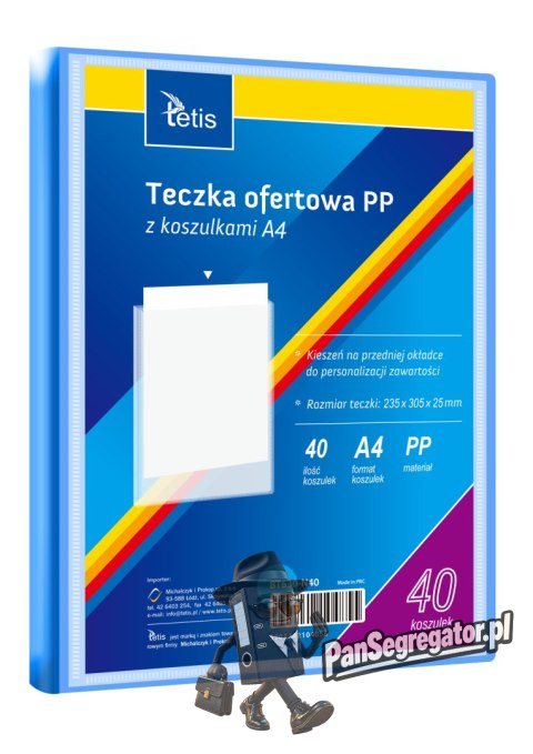 Teczka ofertowa A4 PP 40 koszulek NIEBIESKA BT630-N40 TETIS