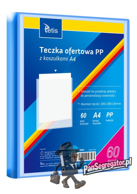 Teczka ofertowa A4 PP 60 koszulek NIEBIESKA BT630-N60 TETIS