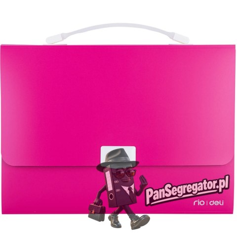 Teczka z rączką 13-przegródek RIO różowa 38126 PINK DELI