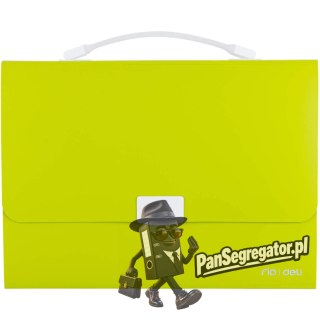 Teczka z rączką 13-przegródek RIO zielona 38126 GREEN DELI