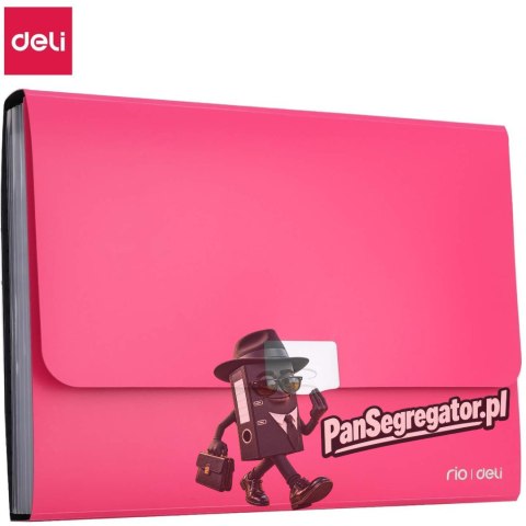 Teczka z rączką 7-przegródek RIO różowa 38125 PINK DELI