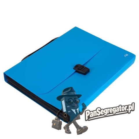 Teczka z rączką czarną A4 7-przegródek RIO niebieska EB40202 BLUE DELI