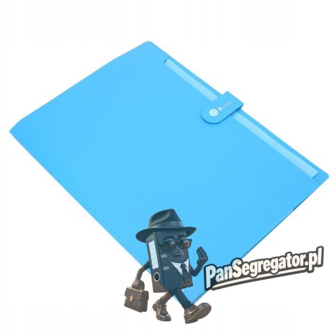 Teczka zatrzaskowa A4 8-przegródek RIO niebieska EB40102 BLUE DELI