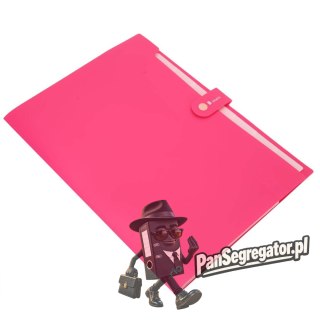 Teczka zatrzaskowa A4 8-przegródek RIO różowa EB40102 PINK DELI