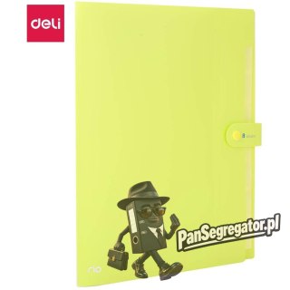 Teczka zatrzaskowa A4 8-przegródek RIO zielona EB40102 GREEN DELI