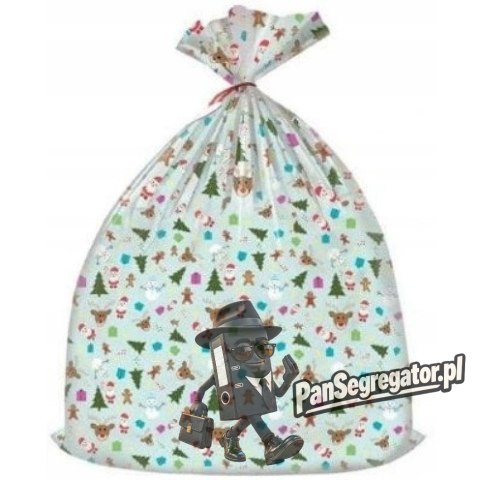 Worek upominkowy CHRISTMAS plastik XXL mix wzorów 92x110 PaKaDo