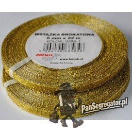 Wstążka brokatowa złota 6mm WB6-1 BREWIS