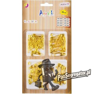 Agrafki złote mix wielkości (100 szt.) AGR-0910 ALIGA