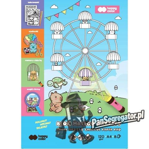 Blok kolorowanka Małego Artysty A4 Kapi Fun 120g/m2 8ark. HA 3812 2030-MAKF HAPPY COLOR