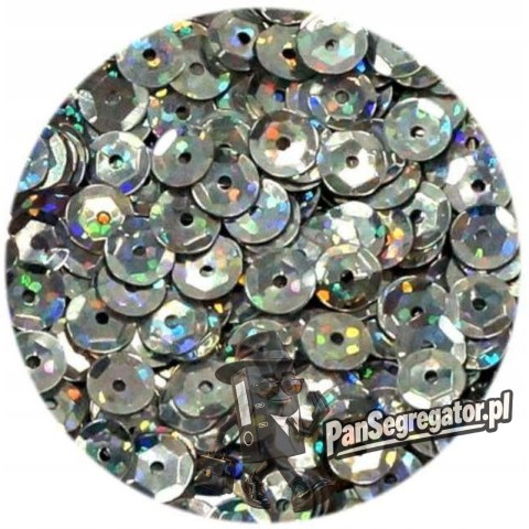 Cekiny błyszczące 8mm srebrne hologramowe H80 BREWIS