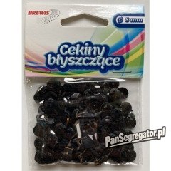 Cekiny hologramowe 8mm czarne H70 BREWIS