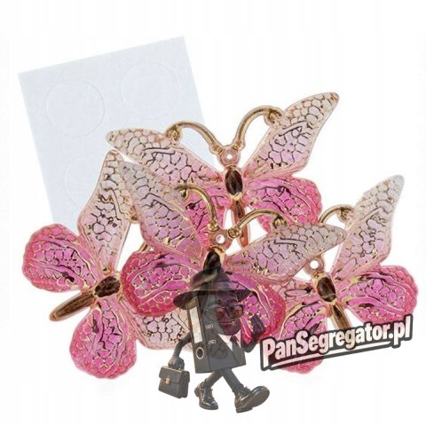 Dekoracje samoprzylepne plastikowe MOTYLKI różowe (4 sztuk) 31x23mm 612878 TITANUM