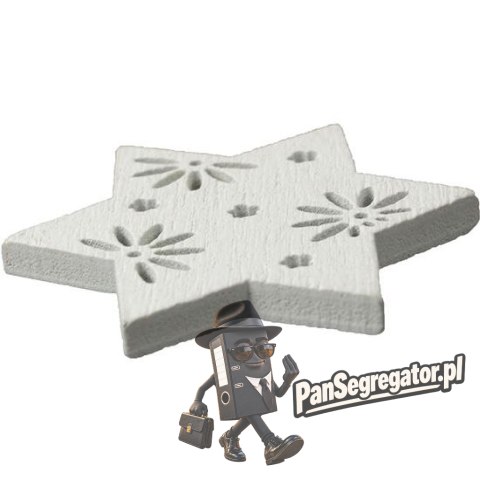 Drewniane gwiazdki ażurowe 25x29mm białe 15szt. 417644 TITANUM