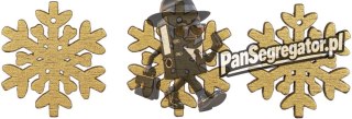 Drewniane płatki śniegu 30mm złote 8szt. 486035 TITANUM